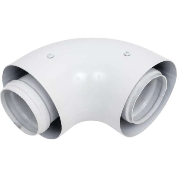 Отвод коаксиальный KRATS 60/100, Bosch, Buderus, Navien S/C/E, Baxi ECO Nova/Classic, Federica Bugatti, Baltur, Лемакс, Fondital и др. в комплекте фланец K-02F