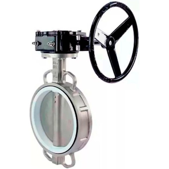 Дисковый затвор DN.ru 304-304-PTFE-2W-Fb-R Ду300 Ру16 с редуктором D050-46281 Дисковый затвор DN.ru 304-304-PTFE-2W-Fb-R Ду300 Ру16 с редуктором D050-46281