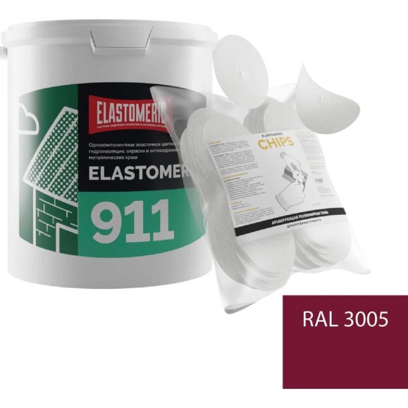 Ремкомплект для гидроизоляции и ремонта кровли Elastomeric Systems 911, 3 кг, тёмно-красный и Chips 50 шт. 911_3005_3kg_krug_9 Ремкомплект для гидроизоляции и ремонта кровли Elastomeric Systems 911, 3 кг, тёмно-красный и Chips 50 шт. 911_3005_3kg_krug_9