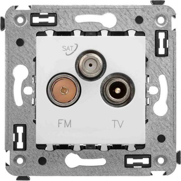 Розетка DKC TV FM SAT в стену, Avanti, Белое облако 4400533