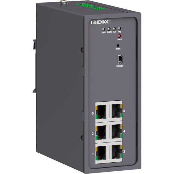 Промышленный управляемый коммутатор DKC 6×10/100Base T X портов RJ45, консольный порт Mini USB, 24 48В DC 18 72В DC , с р N2000 6T P N2000-6T-P1