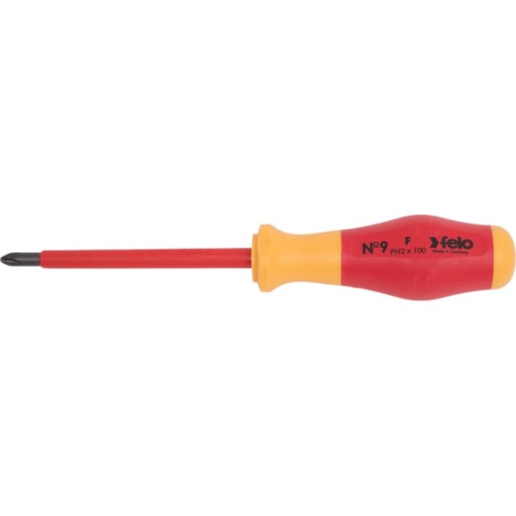 Диэлектрическая крестовая отвертка Felo PH2X100 91420390 Диэлектрическая крестовая отвертка Felo PH2X100 91420390