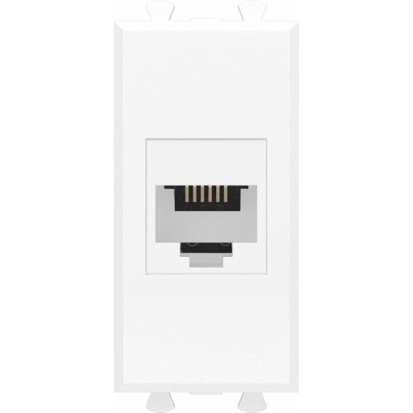 Телефонная розетка DKC RJ 12 без шторки модульная, Avanti, Белое облако, 1 модуль 4400611