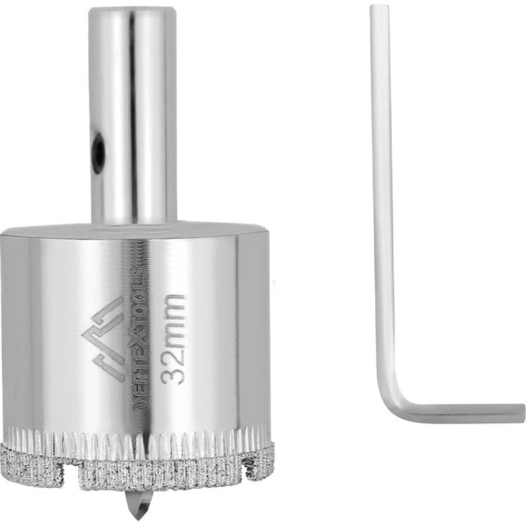 Коронка с центрирующим сверлом по стеклу и керамике (32х55 мм) Vertextools 336-32-55