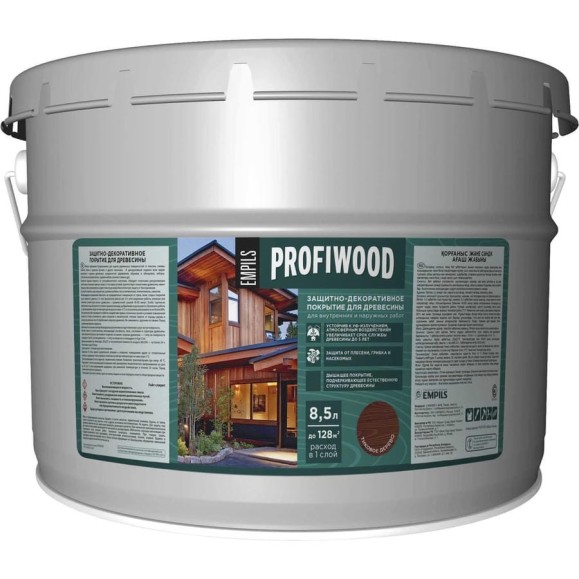 Защитно-декоративное покрытие для древесины PROFIWOOD (тик; 9 л; 8 кг) 75914 Защитно-декоративное покрытие для древесины PROFIWOOD (тик; 9 л; 8 кг) 75914