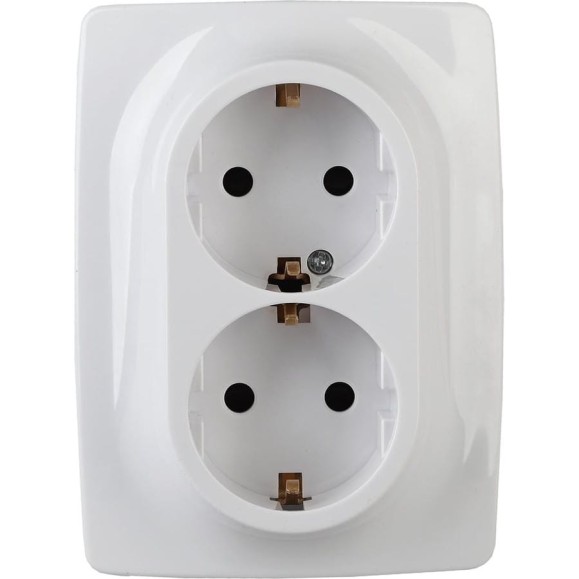 Розетка ЭРА 12-2108-01 2X2P E Schuko со шторками, 16A-250В, IP20, 12, белый Б0036442 Розетка ЭРА 12-2108-01 2X2P E Schuko со шторками, 16A-250В, IP20, 12, белый Б0036442