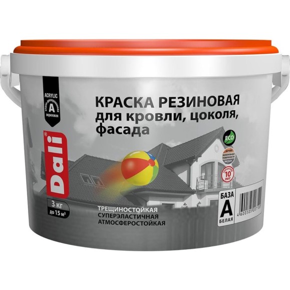 Краска резиновая DALI красная RAL 3011, 3 кг (1) РОГНЕДА 276626 Краска резиновая DALI красная RAL 3011, 3 кг (1) РОГНЕДА 276626