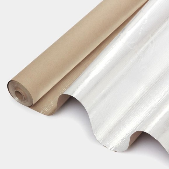 Алюминиевая фольга на крафт бумаге Megaflex KF Foil 1 м х 20 м (20 м2) FOIKFF.100.20