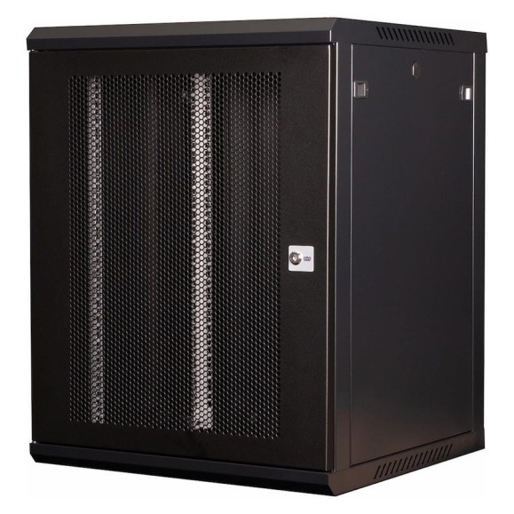 Шкаф 19 телекоммуникационный настенный DATAREX 15U 769x600x600 мм, дверь перфорация, черный DR-654101