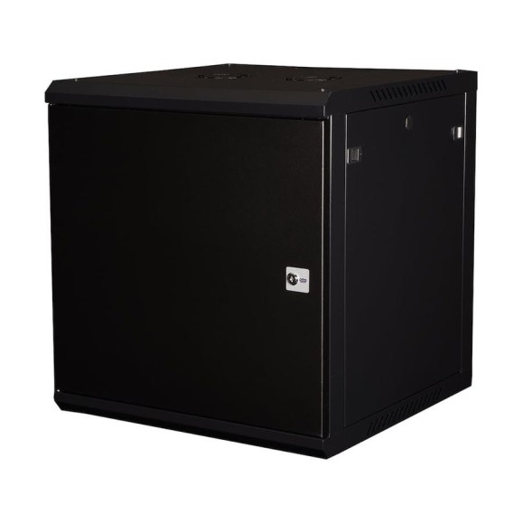 Шкаф 19 телекоммуникационный настенный DATAREX 12U 635x600x600 мм, дверь металл, черный DR-643101
