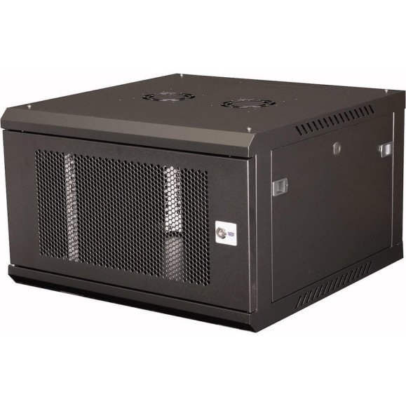 Шкаф 19 телекоммуникационный настенный DATAREX 6U 368x600x450 мм, дверь перфорация, черный DR-651001