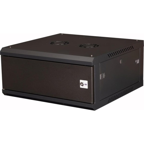 Шкаф 19 телекоммуникационный настенный DATAREX 4U 280x600x600 мм, дверь металл, черный DR-640101