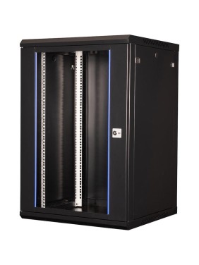 Шкаф 19 телекоммуникационный настенный DATAREX 18U 901x600x450 мм, дверь стекло, черный DR-635001