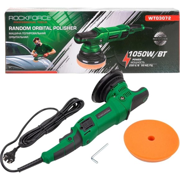 Машина полировальная орбитальная электрическая Rockforce (230V, 1050W, 1400-4800об/мин, диаметр круга - 150мм) RF-WT03072(62349) Машина полировальная орбитальная электрическая Rockforce (230V, 1050W, 1400-4800об/мин, диаметр круга - 150мм) RF-WT03072(62349)