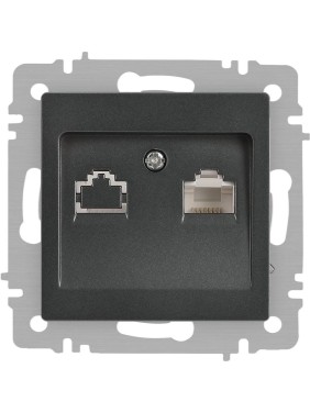 Розетка Intro Accent 6-303-07 информационная RJ45, IP20, СУ, графит Б0063638