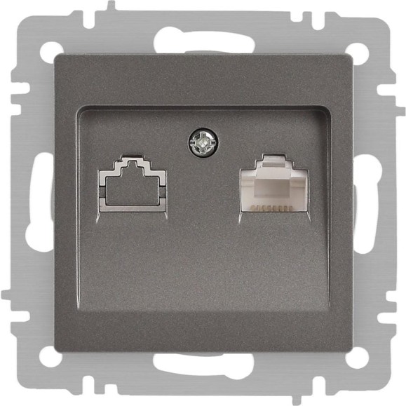 Розетка Intro Accent 6-303-09 информационная RJ45, IP20, СУ, титан Б0063642