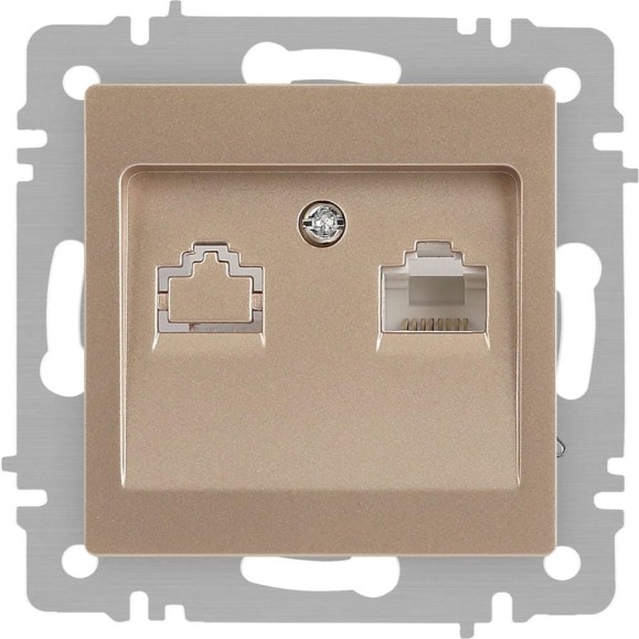 Розетка Intro Accent 6-303-04 информационная RJ45, IP20, СУ, шампань Б0063632