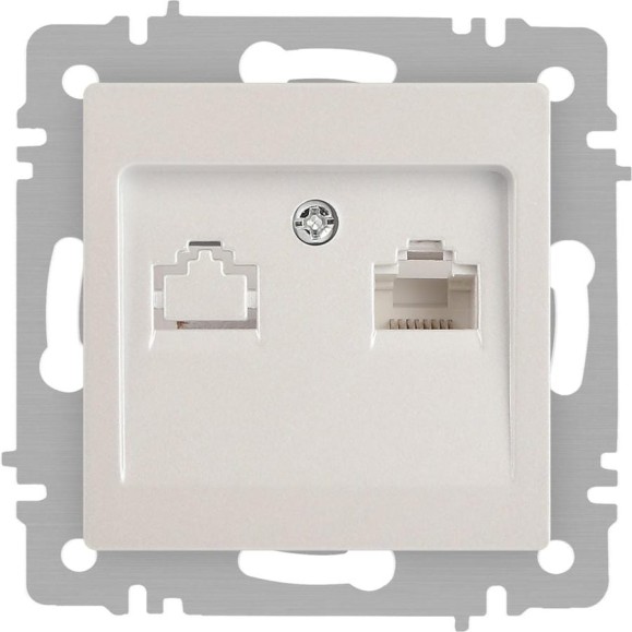 Розетка Intro Accent 6-303-06 информационная RJ45, IP20, СУ, перламутр Б0063636