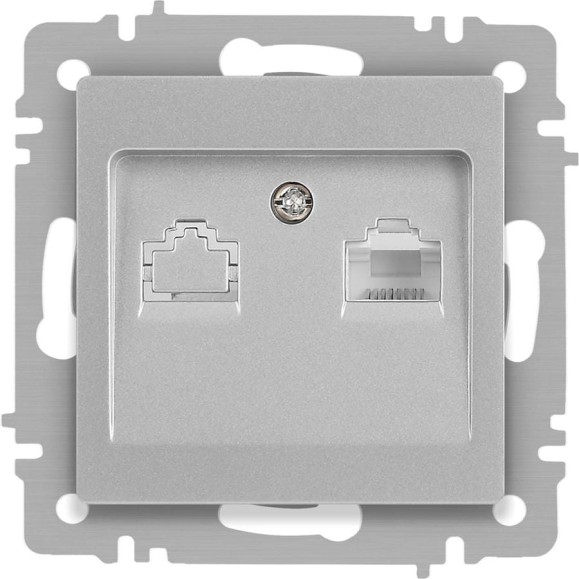 Розетка Intro Accent 6-303-03 информационная RJ45, IP20, СУ, алюминий Б0063630