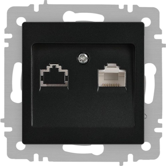 Розетка Intro Accent 6-303-05 информационная RJ45, IP20, СУ, антрацит Б0063634