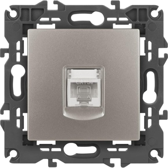 Розетка ЭРА Elegance 14-3107-16 RJ45, титан Б0065764 Розетка ЭРА Elegance 14-3107-16 RJ45, титан Б0065764