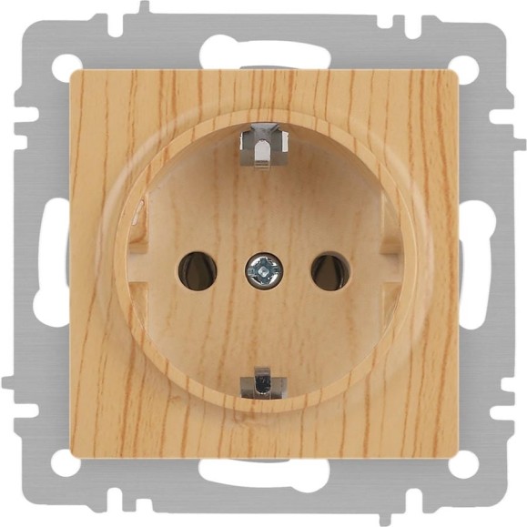 Розетка Intro Accent 620211 2PE Schuko, 16А250В, IP20, скрытой установки, cосна Б0063706
