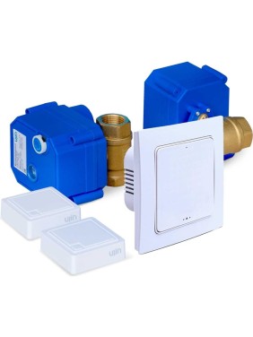 Система защиты от протечек Ujin Water Control (2 беспроводных датчика + 2 шаровых крана 1/2 ''+ контроллер) wi-fi/управление через приложение S-ALP-01