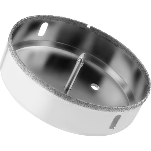 Коронка с центрирующим сверлом по стеклу и керамике (105Х55 мм) Vertextools 336-105-55 Коронка с центрирующим сверлом по стеклу и керамике (105Х55 мм) Vertextools 336-105-55
