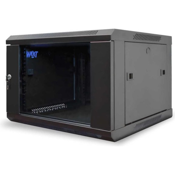 Шкаф 19 настенный W&T 9U 600x500mm черный, дверь стекло, без вентиляторов C096050BWS3 Шкаф 19 настенный W&T 9U 600x500mm черный, дверь стекло, без вентиляторов C096050BWS3