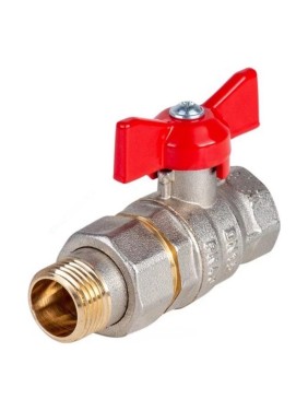 Кран шаровый Dist с американкой 1 бабочка Ду25 Ру40 Эксперт Н143Б/107-9576