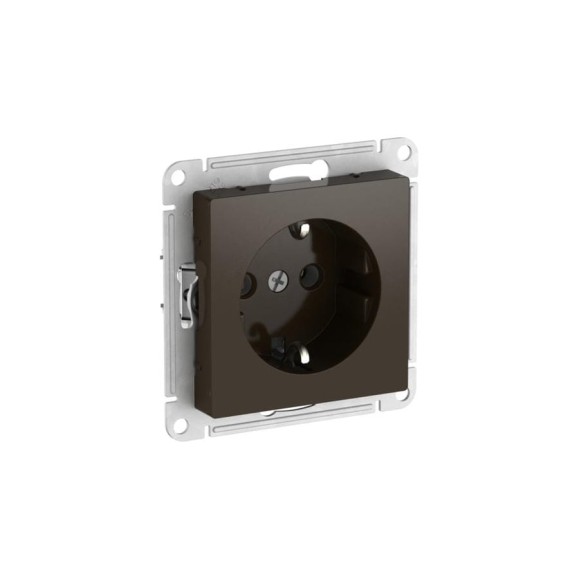 Розетка Systeme Electric ATLASDESIGN с заземлением, 16А, мех., быстрозажим. клем., МОККО ATN000643S