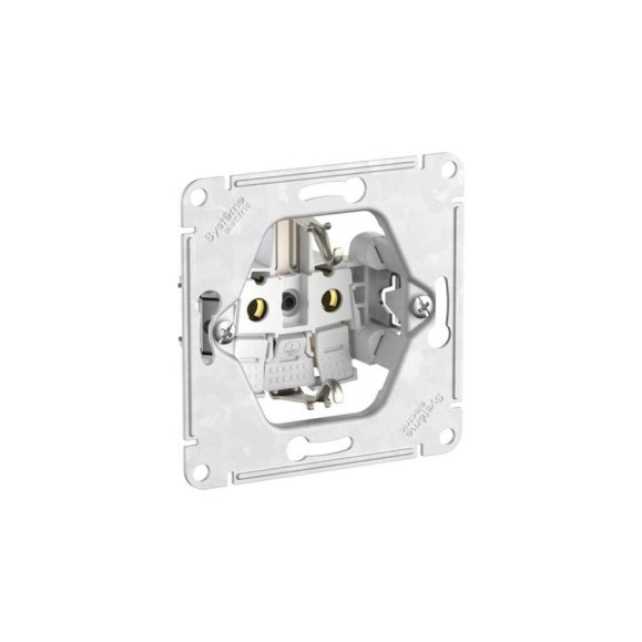 Розетка Systeme Electric ATLASDESIGN с заземлением со шторками, 16А, мех., быстрозажим. клем., бежевый ATN000245S