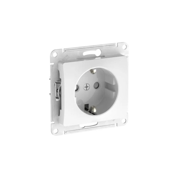 Розетка Systeme Electric GLOSSA с заземлением со шторками, 16А, мех., быстрозажим. клем., БЕЛЫЙ GSL000145S