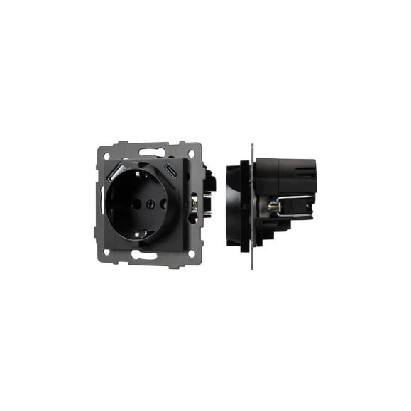 Механизм розетки с USB зарядкой Arlight SCT-MUAC-PL-BK-V 1шт 0 049830