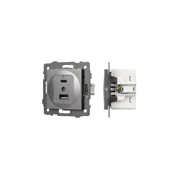 Механизм USB розетки Arlight SCT-MUAC-PL-GR-V 1шт 0 049840 Механизм USB розетки Arlight SCT-MUAC-PL-GR-V 1шт 0 049840