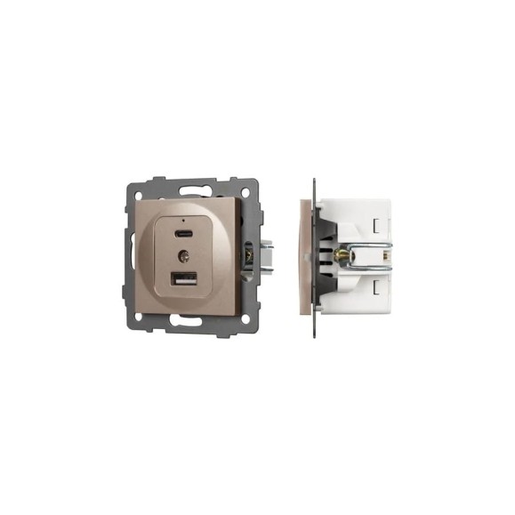 Механизм USB розетки Arlight SCT-MUAC-PL-GD-V 1шт 0 049841 Механизм USB розетки Arlight SCT-MUAC-PL-GD-V 1шт 0 049841