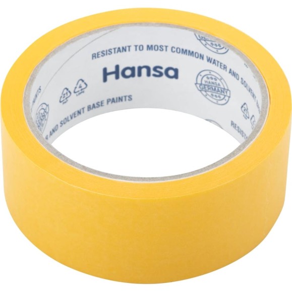Малярная лента HANSA из японской бумаги Washi для точных краев, желтая, 38 мм x 25 м 701038 Малярная лента HANSA из японской бумаги Washi для точных краев, желтая, 38 мм x 25 м 701038
