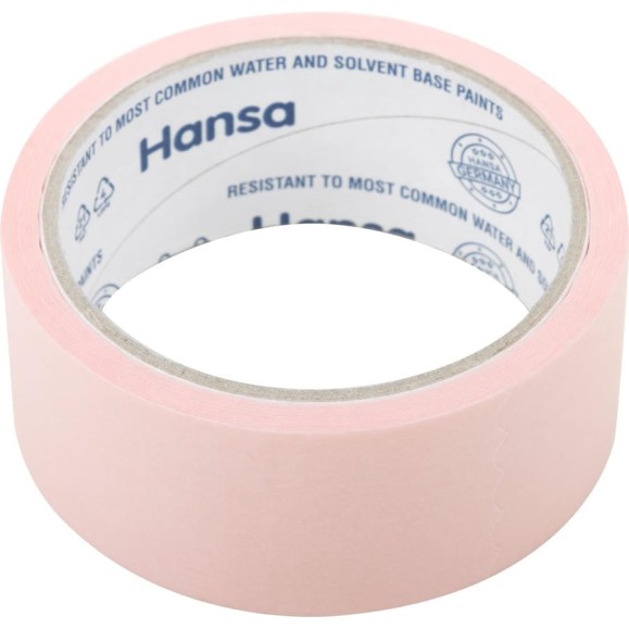 Малярная лента HANSA из японской бумаги Washi для деликатных поверхностей, розовая, 38 мм 25 м 702538 Малярная лента HANSA из японской бумаги Washi для деликатных поверхностей, розовая, 38 мм 25 м 702538