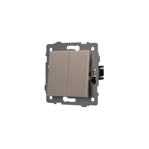 Механизм выключателя двухклавишный проходной Arlight SWT-MKP2-PL-GD-V 1шт 049895 Механизм выключателя двухклавишный проходной Arlight SWT-MKP2-PL-GD-V 1шт 049895