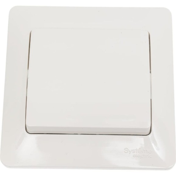 1-клавишный выключатель в сборе Systeme Electric Glossa сх.1, 10ax, молочный GSL000912