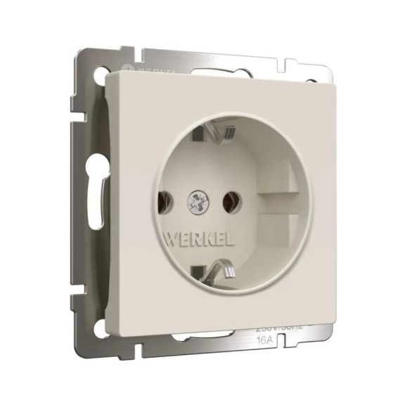Розетка WERKEL с заземлением, шторками и usb тип a+c, айвори матовый a069611