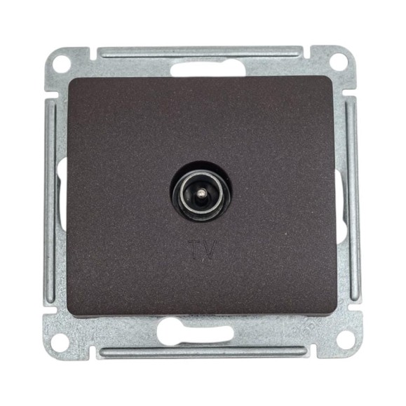 TV розетка Systeme Electric Glossa Шоколад Мех проходная 4DB SE GSL000892