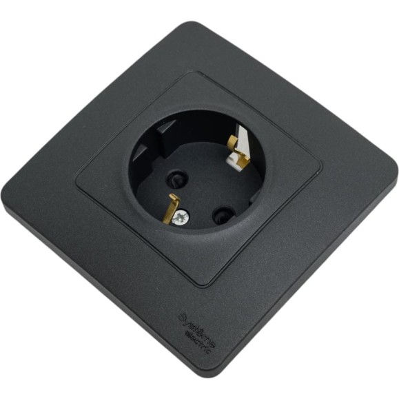 Розетка Systeme Electric Blanca внутр Антрацит с/з со шторками, 16А, 250В SE BLNRS001116 Розетка Systeme Electric Blanca внутр Антрацит с/з со шторками, 16А, 250В SE BLNRS001116