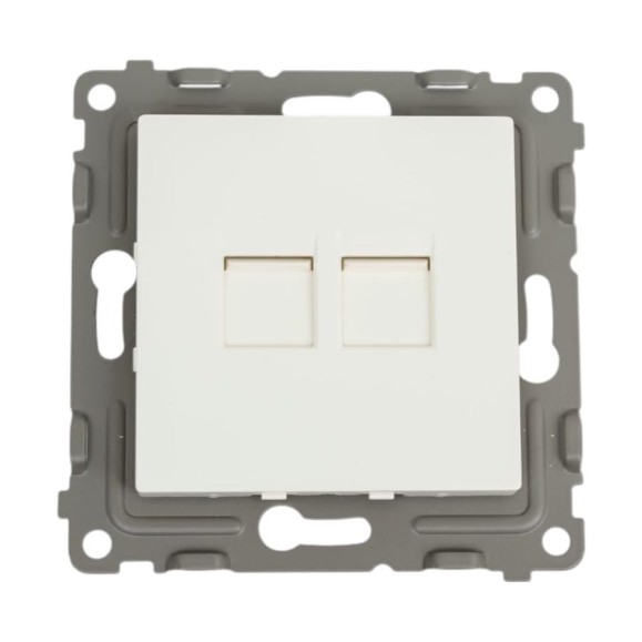 Розетка компьютерная 2-местная TOKOV ELECTRIC СП Pixel RJ45 кат.5E механизм перламутр. TKE-PX-RC2-C04