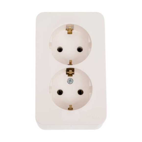 Двойная розетка Systeme Electric BLANCA О/У с заземлением, без шторок, МОЛОЧНЫЙ BLNRA010202 Двойная розетка Systeme Electric BLANCA О/У с заземлением, без шторок, МОЛОЧНЫЙ BLNRA010202