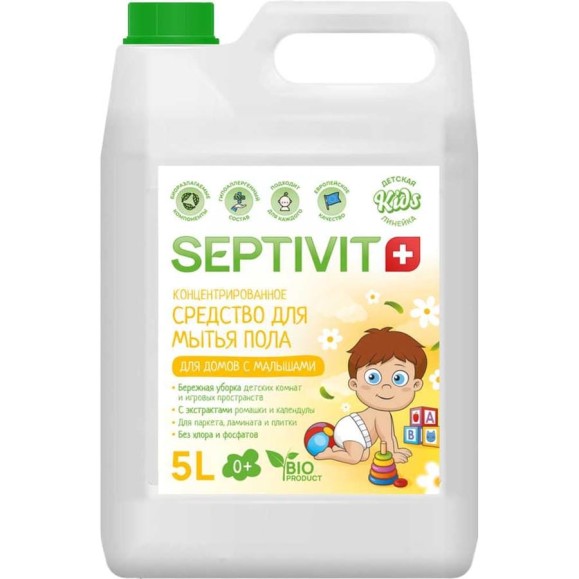 Средство для пола SEPTIVIT KIDS Для домов с детьми, 5л 374_5 Средство для пола SEPTIVIT KIDS Для домов с детьми, 5л 374_5
