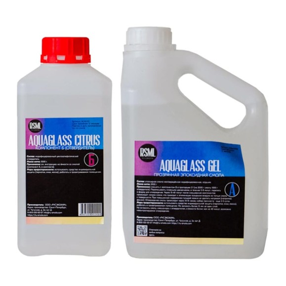 Универсальная эпоксидная смола для рисования РУ-СМОЛА AquaGlass GEL 3000 грамм AQgel3000