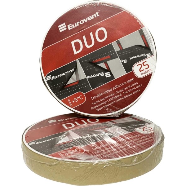 Двусторонняя клейкая лента Eurovent 20 мм, 25 м DUO