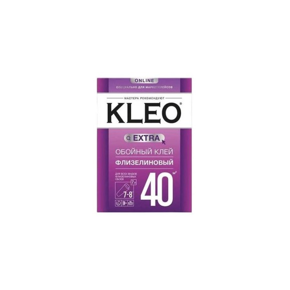 Клей для флизелиновых обоев KLEO EXTRA 40, Маркетплейс, сыпучий, 280 гр, 030 EXTRA 40 МП Клей для флизелиновых обоев KLEO EXTRA 40, Маркетплейс, сыпучий, 280 гр, 030 EXTRA 40 МП