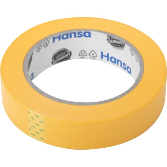 Малярная лента HANSA Professional из японской рисовой бумаги для точных краев, желтая, 25 мм x 50 м 701225